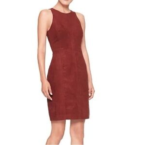 Banana Republic Vegan Suede Sheath Dress in Muir Wood Red Size 2